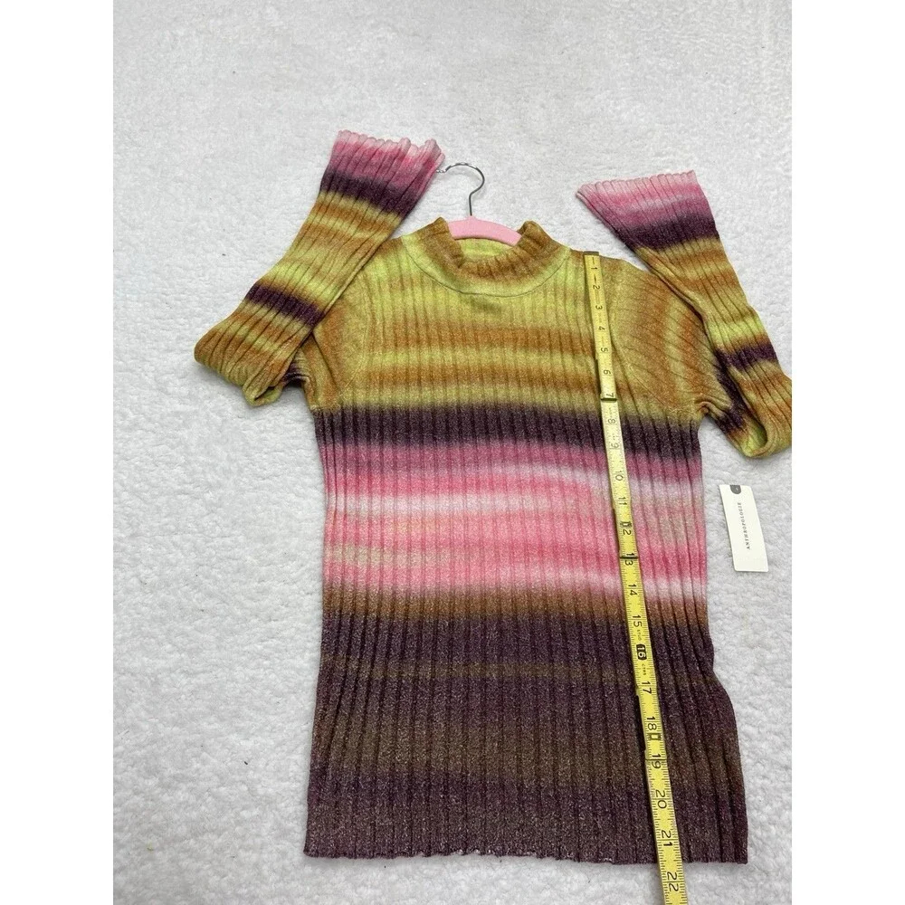 Anthropologie Pilcro Sweater Velvet Turtleneck  Pink Preppy Retro Size XS NWT